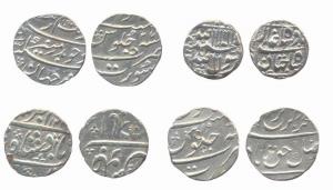 Mixed lot of Silver (4), ½ Rupee, Shah Jahan, Surat Mint; Aurangzeb, Surat Mint; Farrukhsi