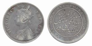 Mangal Singh, Silver, Rupee, with the name and portrait of Victoria Empress, AD 1788 (erro