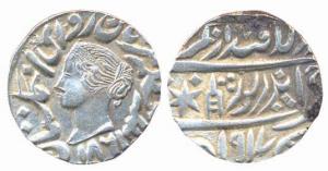 Jaswant Singh, Silver, Rupee, with the name of Queen Victoria, VS 1917, AD 1861, Bharatpur