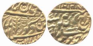 Sardar Singh (AD 1895-1911), Gold, ½ Mohur, with the name of Queen Victoria (KM# 79). Ex m