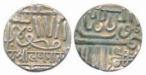 Lakhpatji, Silver, Kori, with the name of Muzaffar Shah, AH 978. Very Fine+, Very Rare.