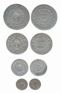 Bala Rama varma II, Silver (4), ½ , ¼ Rupee, 1 Fanam and 2 Chukrams. Fine+ to Very Fine+, 