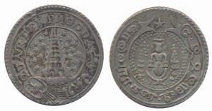 Quarter Pagoda, Silver, 1808 issue, ND, 9 stars on either side of Gopuram type, Vishnu on 