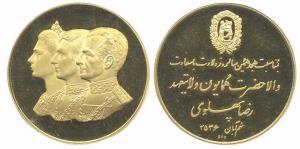 Iran, Mohammad Reza Pahlavi,, Gold, 19.98 g, conjoined busts of the Emperor Mohammad Reza 