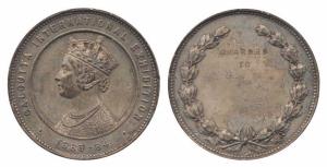 Victoria, Calcutta International Exhibition Medal, Silver, 1883-84, Portrait of Victoria t
