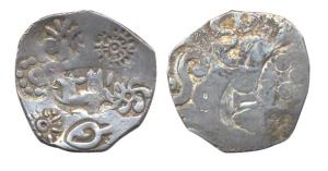 Punch-marked Coins, Kosala Janapada, three-S symbol type. A number of ancillary symbols on