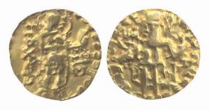 Bengal Kushanas, Gold, Dinar, local issue of Bengal in 3rd century AD, imitating coins of 