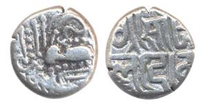 Gujajart, Somal Devi (AD 1200), Billon, Dramma, Gadhaiya type with Nagari legend on rev (D