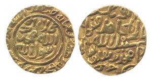 Tughlaqs, Muhammad bin Tughlaq III, Gold, Tanka, Hazrat Dehli Mint, AH 725 (G&G# D340). Ve