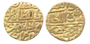 Ghiyas Shah, Gold, 5.39 g, ½ Tanka, as Heir Apparent, Shadiabad Mint (G&G# M51). Very Fine
