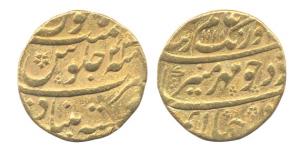Aurangzeb, Gold, Mohur, Khujista Bunyad Mint, AH 1111/43. About Very Fine.
