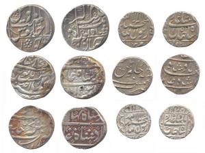Assorted lot of Mughals, Silver (6), Rupee (3), ½ Rupee (3), various rulers and mints. Fin