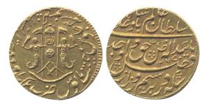 Wajid Ali Shah (1847-1856), Gold, Asrafi, Lucknnow Mint, A 1267/4. Extremely Fine+, Rare.
