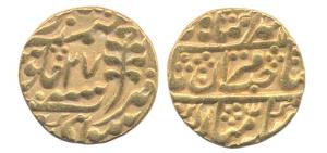 Muhammad Akbar II, Gold, Mohur, Sawai Jaipur Mint, RY 27. Very Fine.
