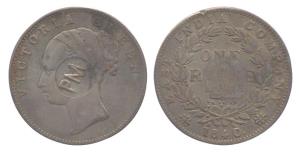 Queen Victoria, Silver, Rupee, 1840, PM (Portuguese Mozambique) countermark on obverse, (K