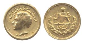 Iran, Gold, 8.10 g, Pahlavi, SH 1324 (AD 1945), high relief head of Muhammad Rezza Pahlavi