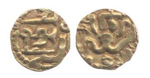 Sri Lanka, Chola Fanam, Gold, 1.04, usual Chola type King obv, with Lanka written on rev. 