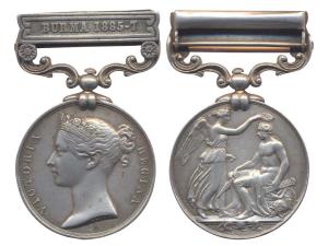 India General Service Medal, Victoria, Burma 1885-87, bust of Victoria on obc\v; Victoria 