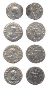 Indo-Greeks, Menander I, Silver (4), Drachm, various types and varieties. About Very Fine,