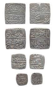 Silver, Set of 4: Tanka, Mahmud Shah; Ghiyas Shah, 1/2, 1/4, and 1/8 Tanka. Various dates.