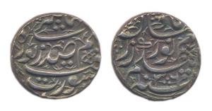 Nur Jahan, Silver, Rupee, Surat Mint, RY 36. Very Fine+ with patina, Rare.
