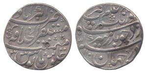 Aurangzeb, Silver, Rupee, Akbarabad Mint, AH 1101/33, mint name on top margin on rev. Broa