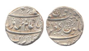 Shah Alam I (1707-12 AD), Silver Rupee, Azamnagar (Belgaum) mint, Ry-2 (KM 348.11). Very F