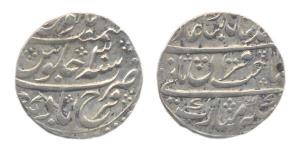 Muhammad Shah, Silver, ½ Rupee, Farrukhabad Mint, RY 30. Unpublished, broad flan, Very Rar