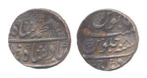 Muhammad Shah (1719-48 AD), Silver Rupee, Qanauj mint, AH 1138/8 (not in KM). Very Fine+, 