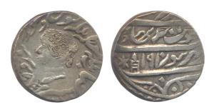 Jaswant Singh, Silver, Rupee, with the name of Queen Victoria, star at the left of katar t