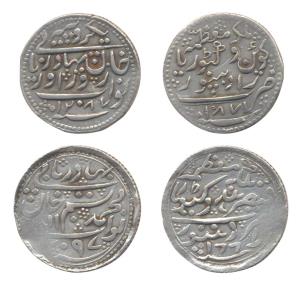Zorawar Khan and Bismillah Khan, Silver (2), Rupee, with the name of Queen Victoria, AH 12