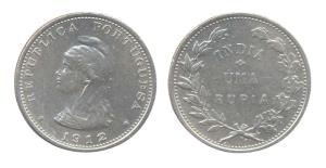 Goa, Republic Issues, Silver, Uma Rupia, 1912. Very Fine.