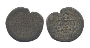 Bombay Pice, Tin, AD 1744 (date not listed in KM# 156). Fine+, Very Rare.