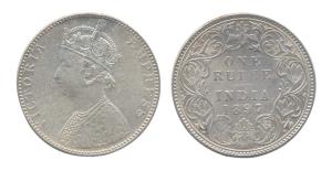 Victoria Empress, Silver, Rupee, 1897. About Very Fine, Very Rare Date.
