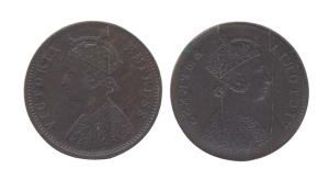 Victoria Empress, Copper, ¼ Anna, Lakhi or Broackage of obv. Deep stiking, Very Fine+, Rar