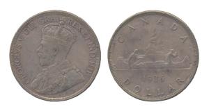 Canada, George V, Silver, Dollar, 1936. Very Fine, Scarce.