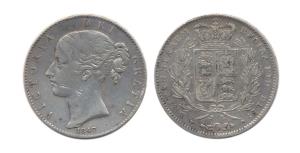 United Kingdom, Victoria, Silver, Crown, 1847. Fine+.