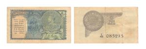 George V, Rupee 1, 2nd issue, 1940, signed J. W. Kelly (Jhun #2.1A) booklet margin perfora