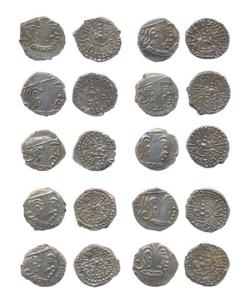 Guptas, Kumaragupta I, Silver (10), Karshapana, Garuda type of Western India. Very Fine+. 