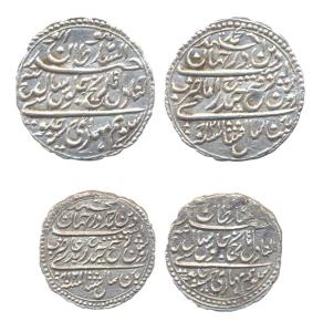 Tipu Sultan, Silver (2), Rupee and ½ Rupee, Patan Mint, AM 1218/8. Very Fine+, Scarce as a