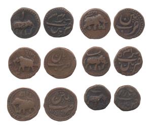 Tipu Sultan, Copper (6), ½ Paisa, Patan Mint, all different dates and varieties. Fine to V