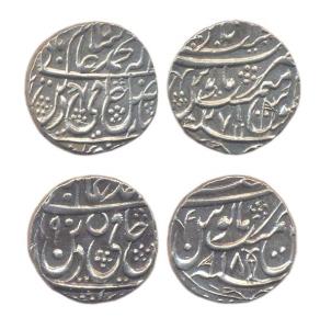 Najibabad Mint, Silver (2), Rupee, in the name of Shah Alma II, RY 18 & 27. About Extremel