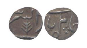 Burhanpur Mint, Silver, 1/16 Rupee, Dar-us-Sarur Burhanpur Mint, in the name of Shah Alam 