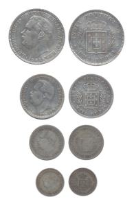 Goa, Ludwig, Silver (4), Set of 4: Rupia, ½ , ¼ and 1/8 Rupia, 1881. Very Fine to About Ex