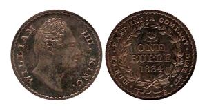 William IV, Silver, Pattern Rupee, 1834. Early Restrike, new designs that were not approve