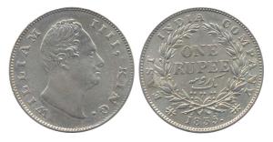 William IV, Silver, Rupee, 1835, F Raised type. Very Fine+, Rare.