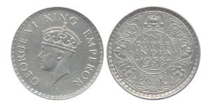 George VI, Silver, Rupee, 1938, Bombay Mint. Very Fine+, Scarce.