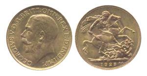 South Africa, George V, Gold, Sovereign, 1925. UNC.