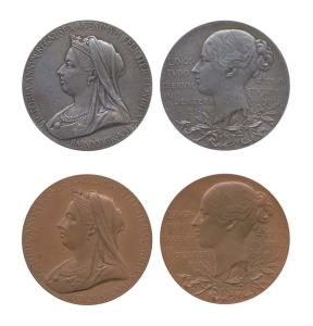 Diamond Jubilee of the Coronation of Queen Victoria in 1837, Silver & Copper, 1897, in ori