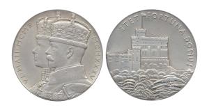 Silver Jubilee of the Coronation of George V in 1910, Silver, 1935, in original box of iss
